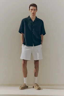 Short décontracté en lin mélangé