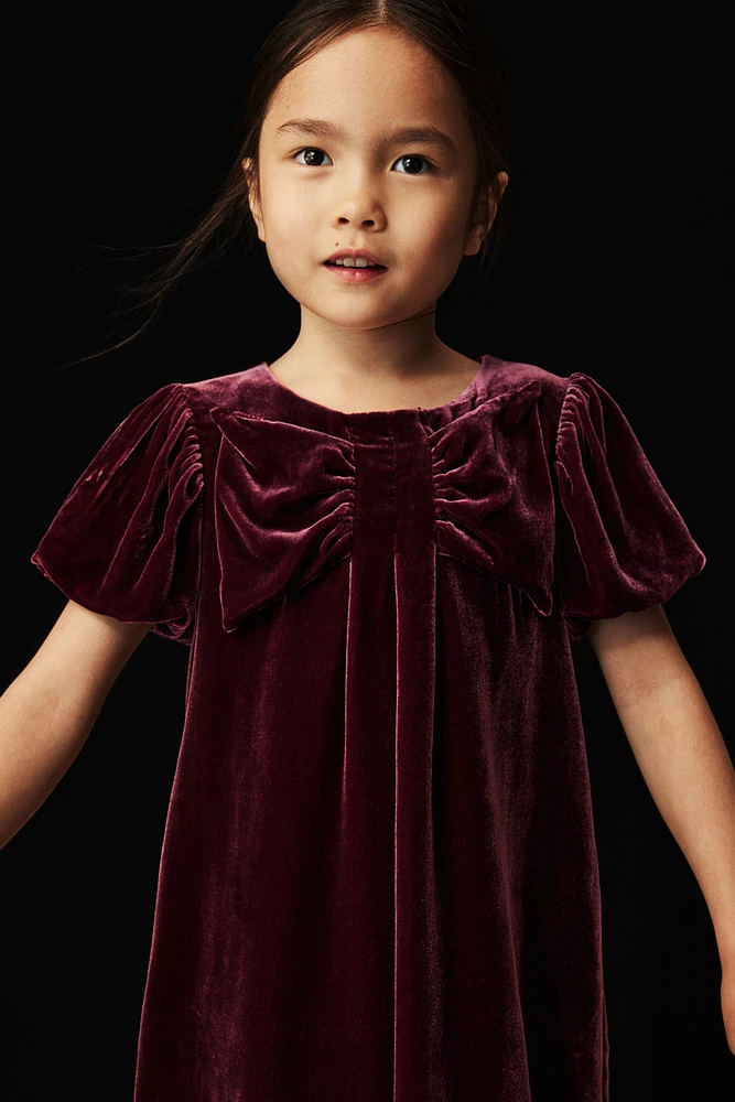 Silk-blend velvet dress