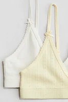 2-Pack Picot-Trimmed Crop Tops