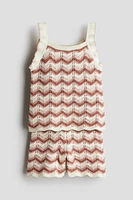 2-Piece Cotton Pointelle-Knit Set