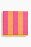 Lot de 20 serviettes en papier rayées