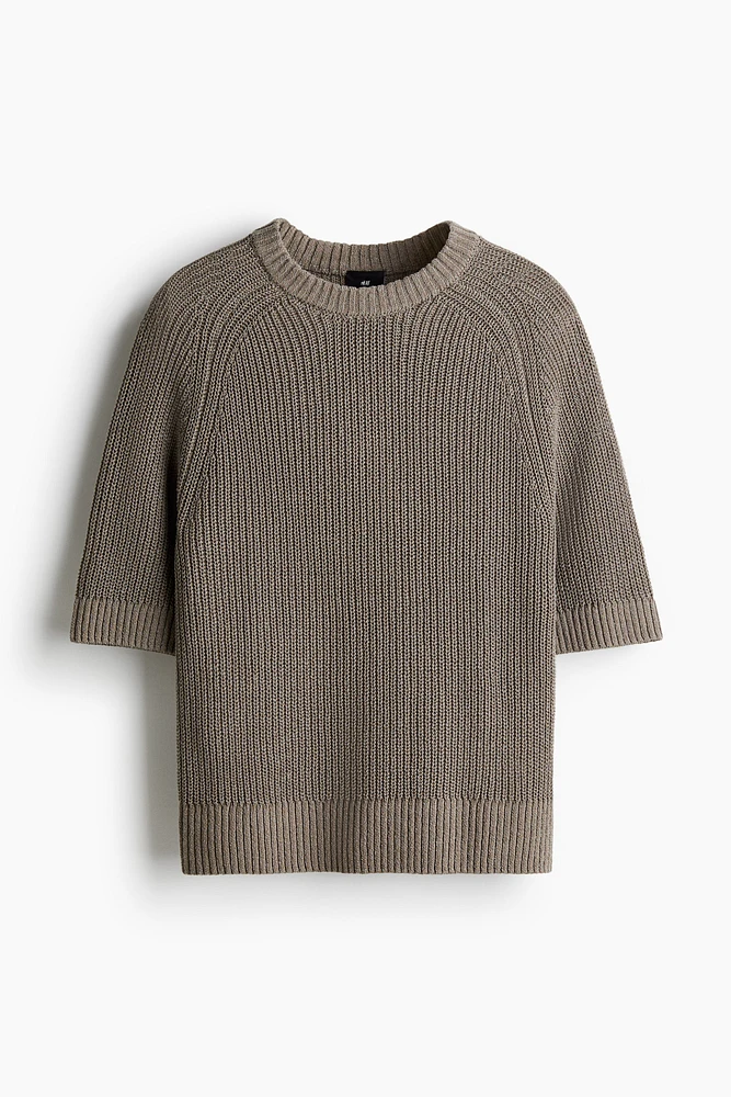 Regular-Fit Short-Sleeved Sweater