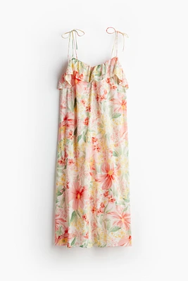 Flounce-trimmed Camisole Dress