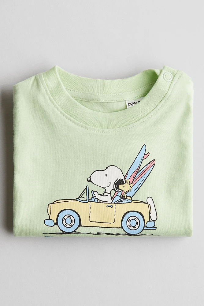 Cotton T-Shirt with Printed Motif