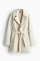 Tie-Belt Felted Coat