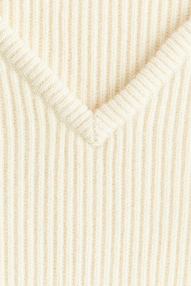 Rib-Knit Wool Sweater