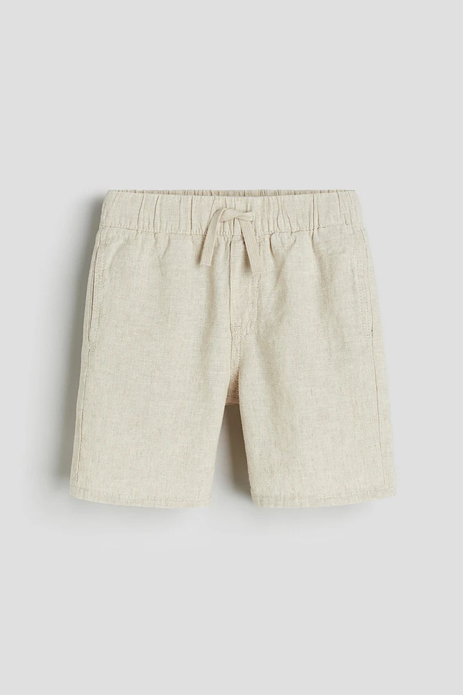 Linen-blend Pull-on Shorts