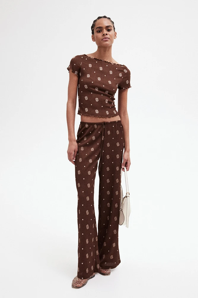 Pantalon froissé avec cordon de serrage