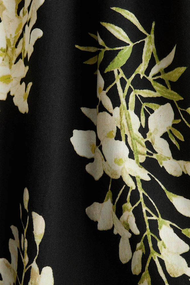 Cotton Dress with Flared Skirt