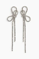 Bow-Shaped Rhinestone Earrings