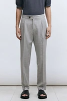 Regular-Fit Wool-Blend Pants