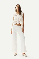 Textured Pull-On Pants