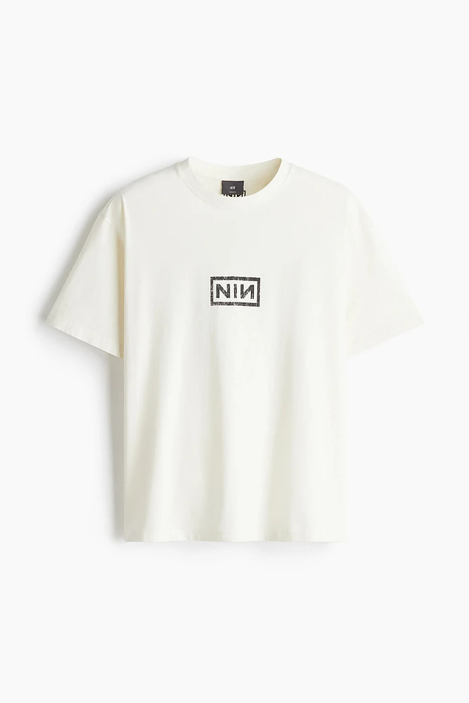 Loose Fit Vintage-Look Printed T-Shirt