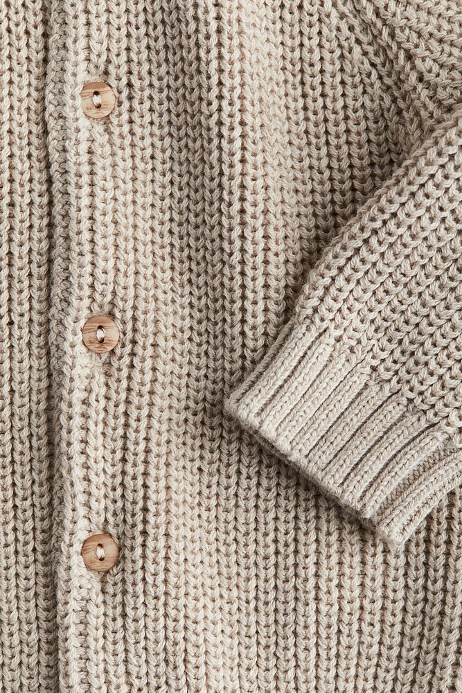 Patent-Knit Cotton Cardigan