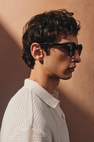 Regular-Fit Hole-Knit Polo Shirt