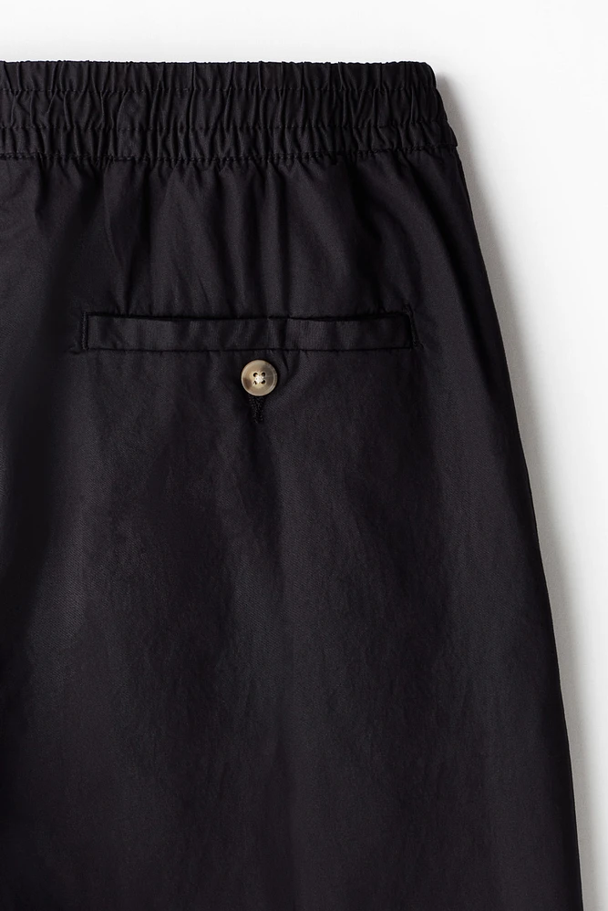 Regular-Fit Cropped Cotton Pants