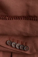 Cropped Linen-Blend Blazer