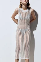 Ladder-stitch-look Knit Dress