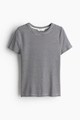 T-shirt côtelé en modal mélangé