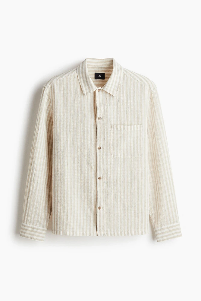 Regular-Fit Linen-Blend Shirt