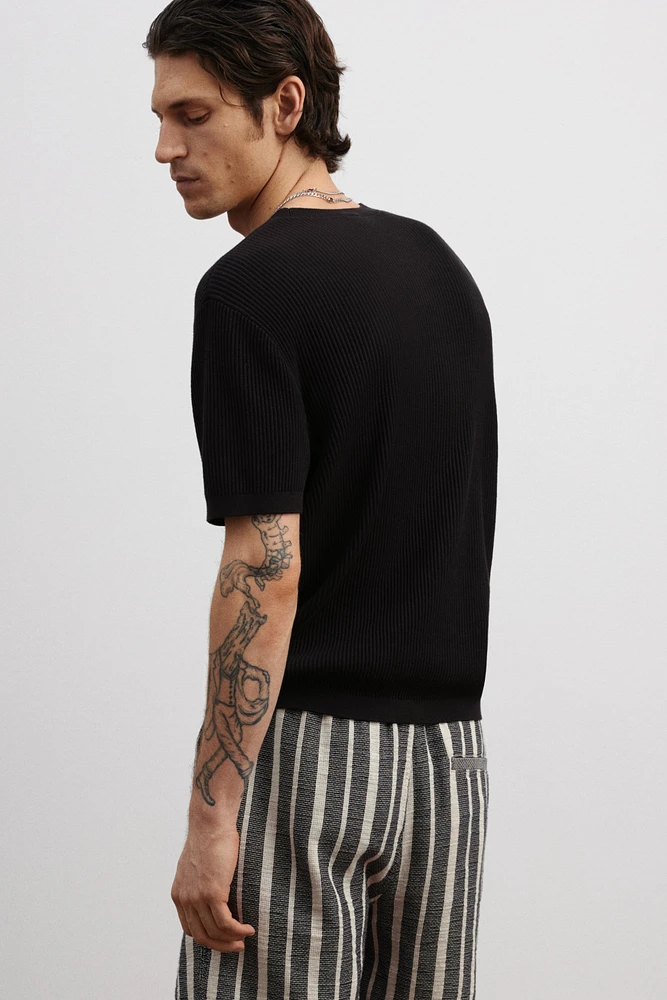 Regular Fit Rib-Knit T-shirt
