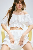 Lace-Trimmed Crop Top
