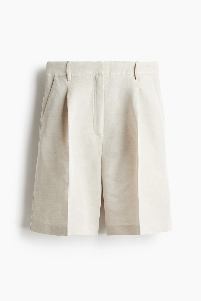 Linen-Blend Bermuda Shorts