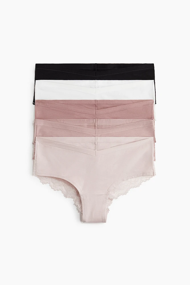 MAMA 5-pack Lace-Trimmed Cotton Hipster Briefs