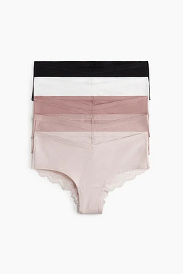 MAMA 5-pack Lace-Trimmed Cotton Hipster Briefs