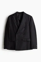 Relaxed-Fit Double-Breasted Linen-Blend Jacket