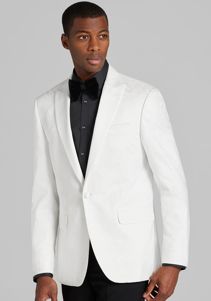 Jos. A. Bank Tailored Fit White Palm Dinner Jacket