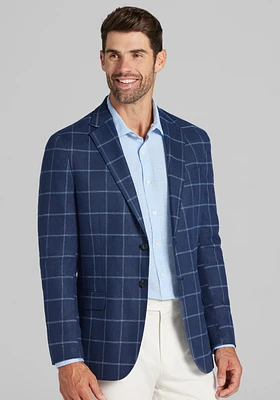 Jos. A. Bank Tailored Fit Windowpane Comfort Stretch Sportcoat