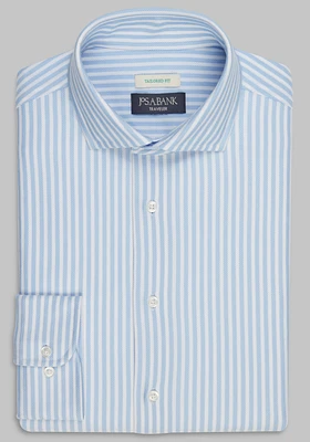 Traveler Collection Coolmax Tailored Fit Stripe Knit Dress Shirt