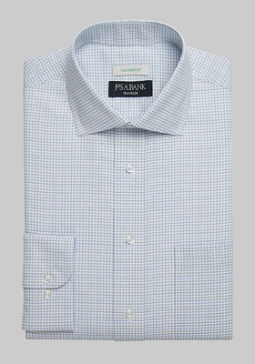 Traveler Collection Tailored Fit Fine Grid Dress Shirt CLEARANCE