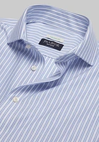 Traveler Collection Coolmax Tailored Fit Spread Collar Stripe Knit Dress Shirt