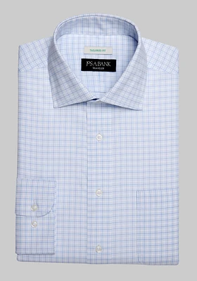 Traveler Collection Tailored Fit Spread Collar Check Dress Shirt