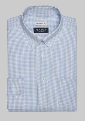 Traveler Collection Traditional Fit Button-Down Collar Check Dress Shirt - Big & Tall