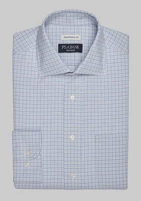 Traveler Collection Traditional Fit Spread Collar Check Dress Shirt - Big & Tall CLEARANCE