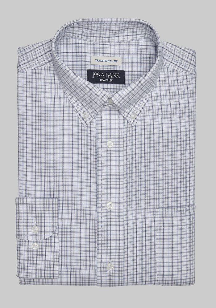 Traveler Collection Traditional Fit Button-Down Collar Twill Dress Shirt - Big & Tall CLEARANCE