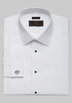 Reserve Collection Tailored Fit Bib-Front Spread Collar Formal Dress Shirt