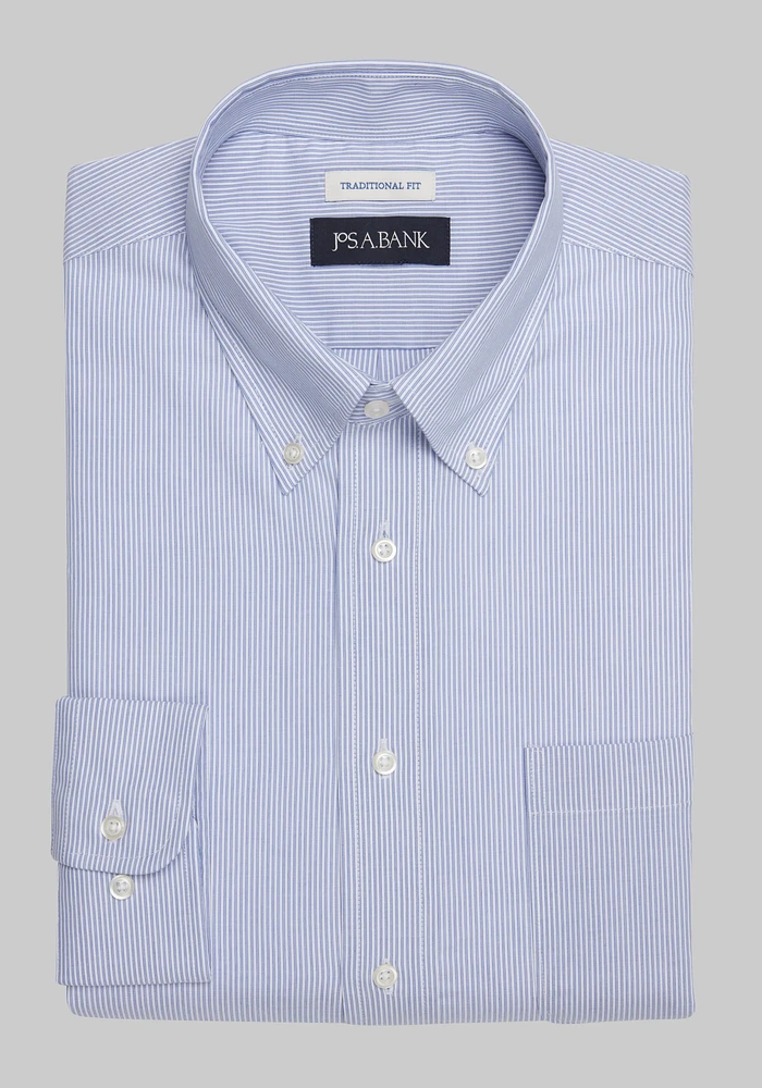 Jos. A. Bank Traditional Fit Button-Down Collar Stripe Dress Shirt - Big & Tall