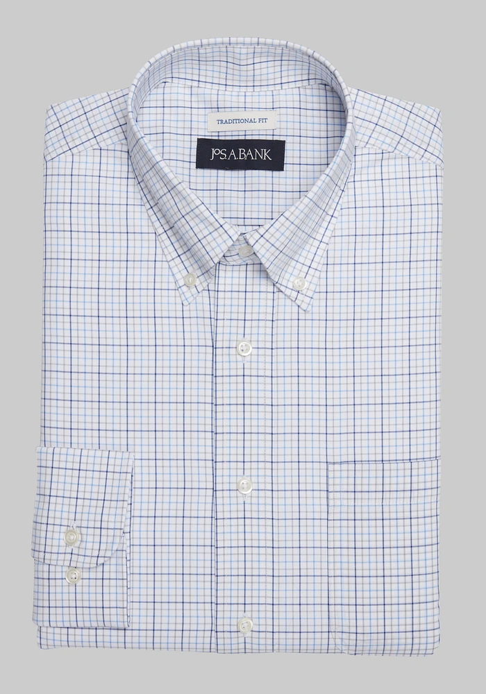 Jos. A. Bank Traditional Fit Button-Down Collar Double Check Dress Shirt