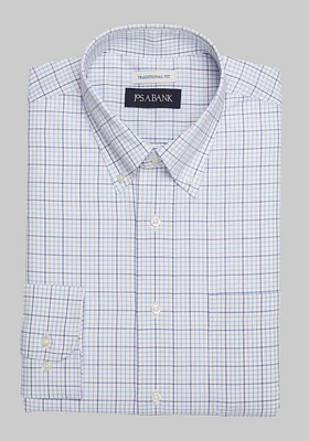 Jos. A. Bank Traditional Fit Button-Down Collar Double Check Dress Shirt