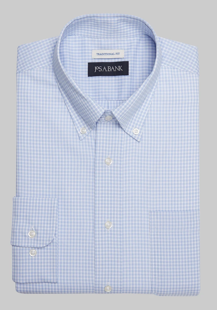 Jos. A. Bank Traditional Fit Button-Down Collar Mini Double Grid Dress Shirt