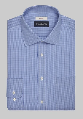 Jos. A. Bank Slim Fit Spread Collar Mini Check Dress Shirt CLEARANCE