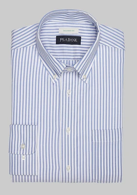 Jos. A. Bank Tailored Fit Button-Down Collar Bengal Stripe Dress Shirt CLEARANCE