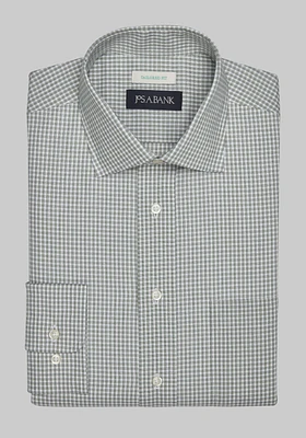 Jos. A. Bank Tailored Fit Spread Collar Mini Check Dress Shirt