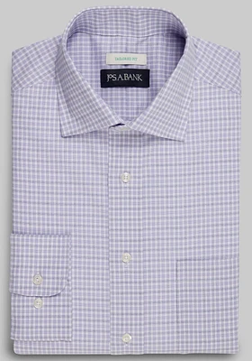 Jos. A. Bank Tailored Fit Spread Collar Plaid Dress Shirt