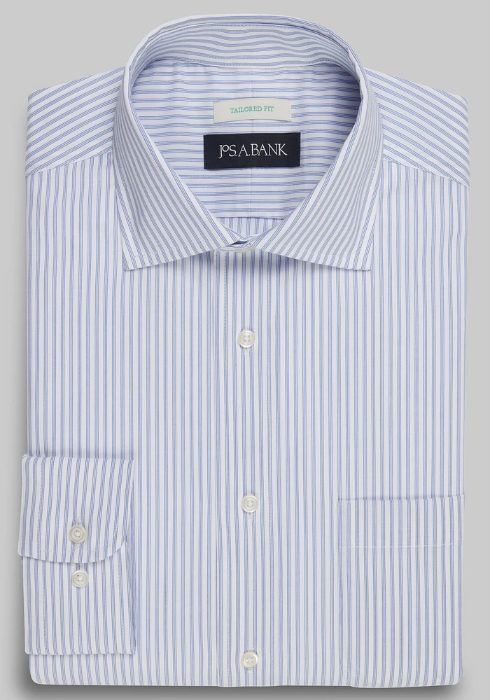 Jos. A. Bank Tailored Fit Spread Collar Stripe Dress Shirt Big & Tall