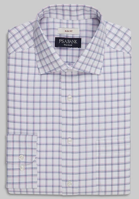 Traveler Collection Slim Fit Plaid Dress Shirt